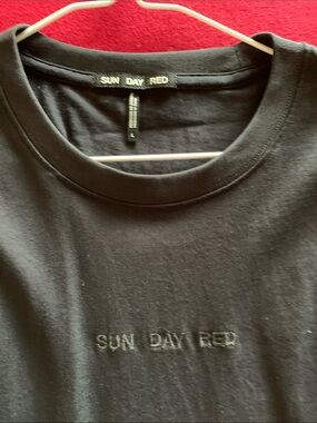 Sunday Red Men's Black Crewneck Logo Tee